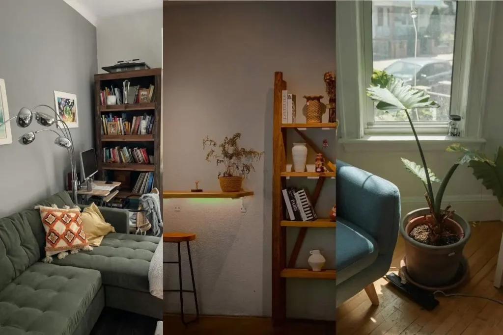 27 Small Apartment Storage Ideas That Actually Work 7 small living room storage ideas with bookshelf and floating shelf