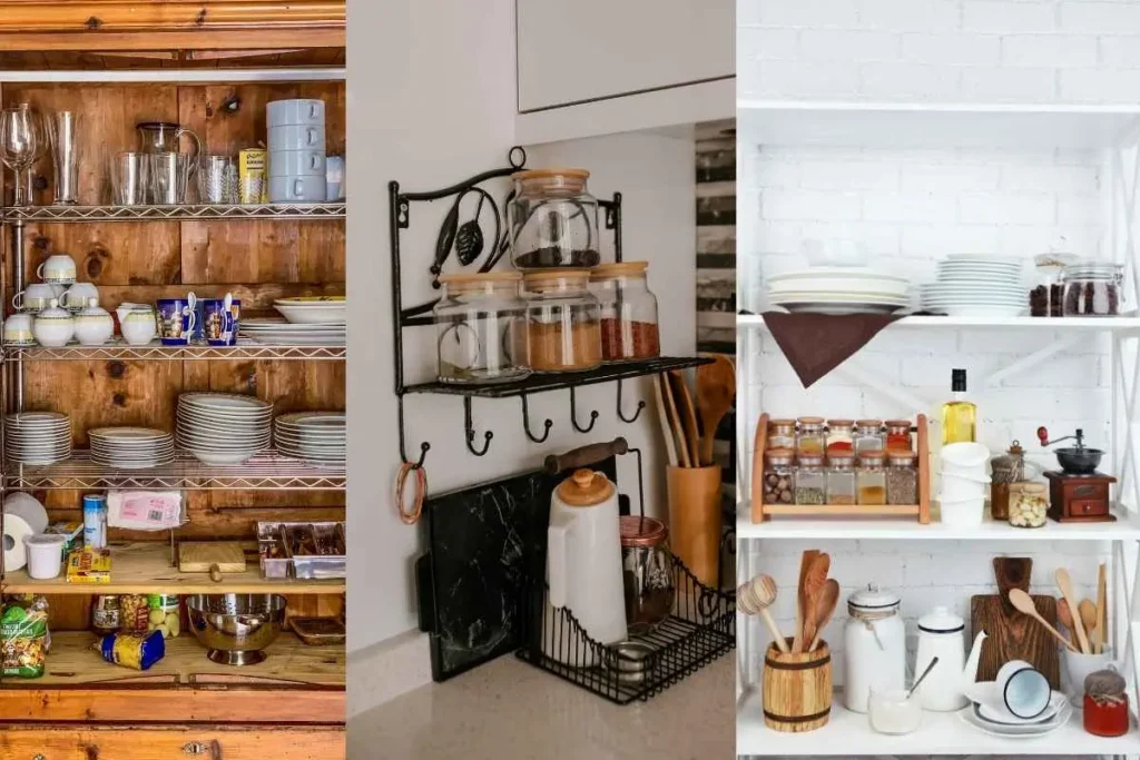 27 Small Apartment Storage Ideas That Actually Work 4 small kitchen storage ideas with open shelving and jars