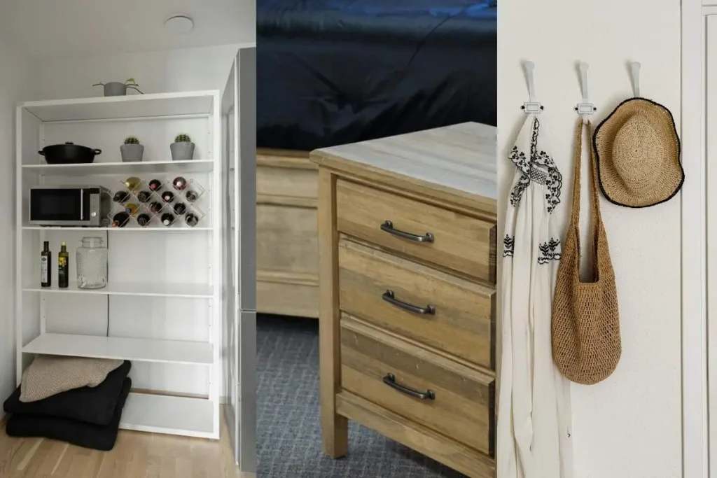27 Small Apartment Storage Ideas That Actually Work 2 storage ideas for apartments with no closet space