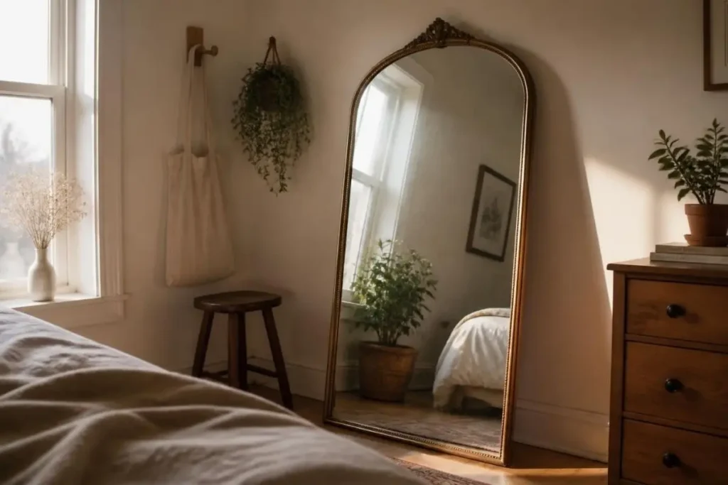 Small Bedroom Decorating Ideas on a Budget 4 Affordable mirror placed to make a small bedroom feel bigger