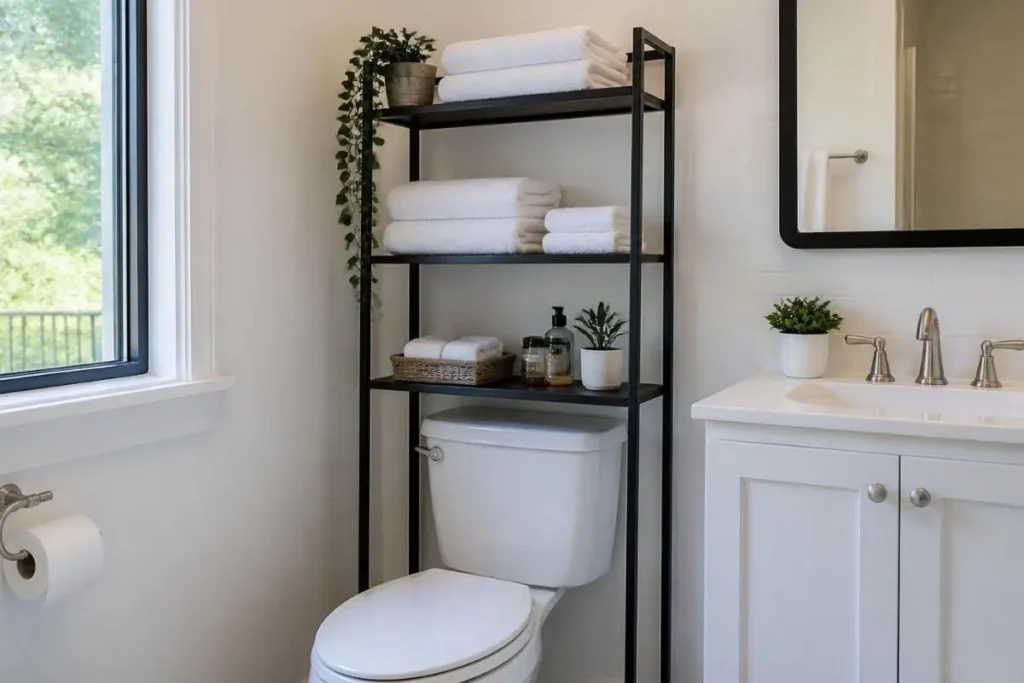 Best Extra Bathroom Storage for Apartments 3 A freestanding over-the-toilet storage unit with no wall mounting