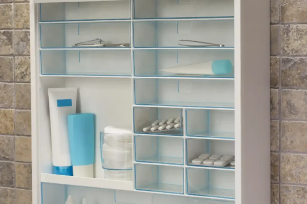 medicine cabinet replacing mirror in small bathroom for extra storage