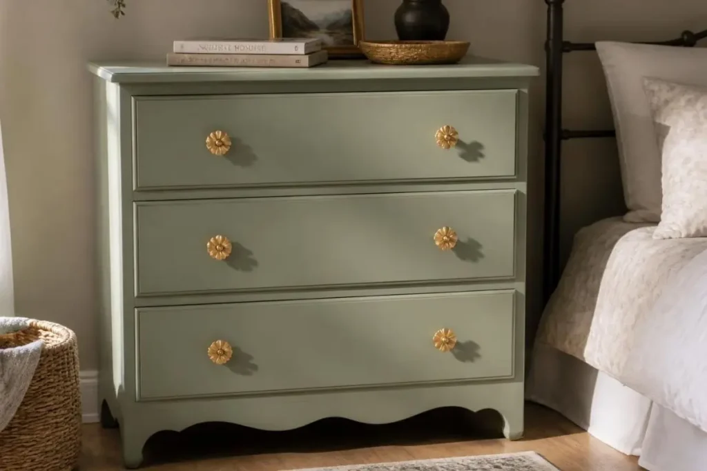 Small Bedroom Decorating Ideas on a Budget 6 Thrifted dresser repainted for a budget bedroom refresh